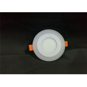 6W Indoor Led Panel Ceiling Lights Recessed Round With Blue Edge 120º Beam Angle