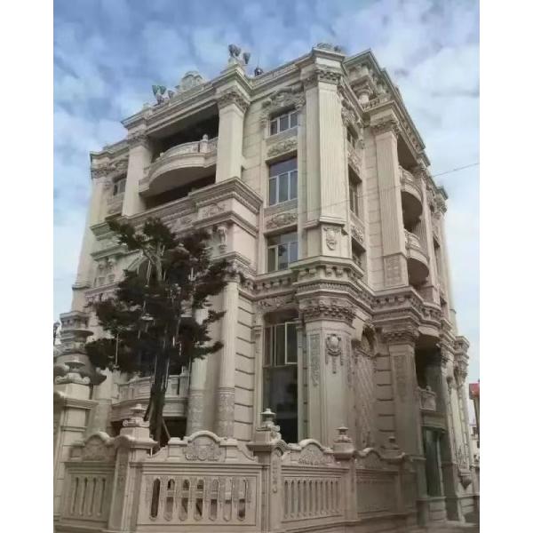 Yellow Panoramic Sandstone Carvings Natural Stone Wall Murals Grade AAA