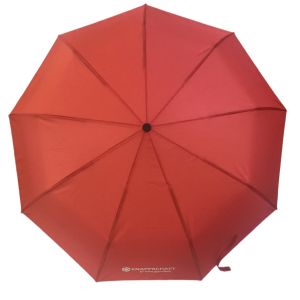 9 Fiberglass Ribs Three Folding Pongee Fabric Compact Rain Umbrella