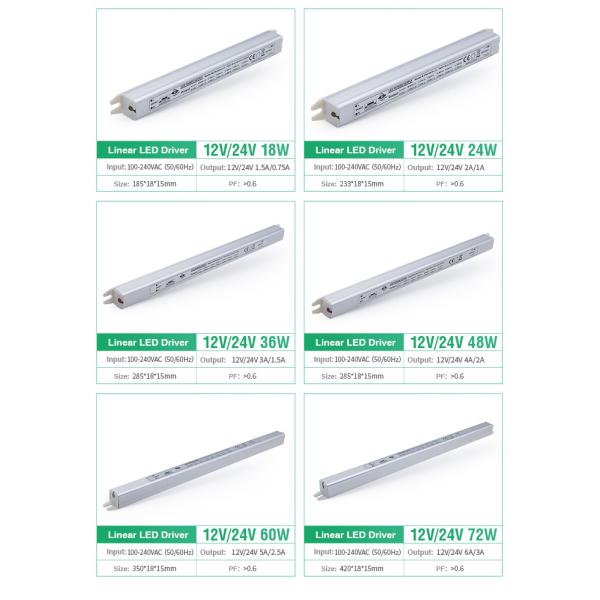 Led Power Supply 12v 24v Super Slim LED Strip Power Supply Led Tube Driver For Mirror Light