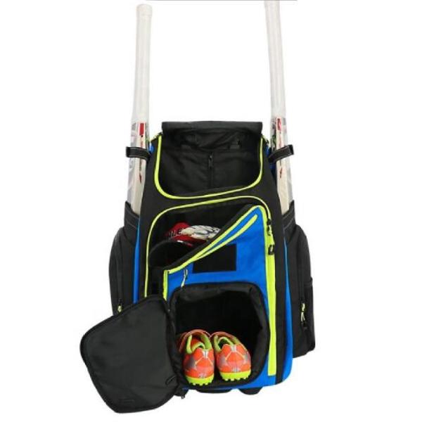 Quality Custom Waterproof Cricket Kit Bag With Trolley Wheels Shoe Compartment wholesale