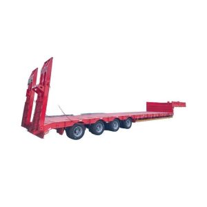 150t 4 Axle Low Bed Trailer Hydraulic Detachable Gooseneck Lowboy Trailer