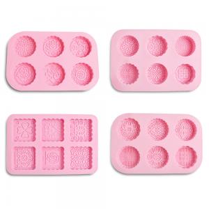 Cheap 2oz Mooncake Glycerin Chocolate Silicone Mold Pan 4 Type Kitchen Baking Tools for sale
