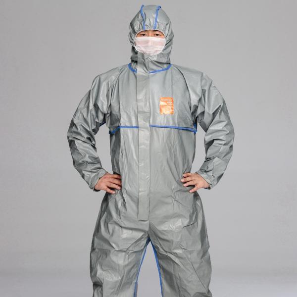 Sf Microporous Film Sms White Protective Coverall Bound Seams Taped Disposable