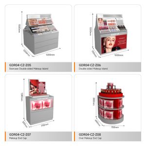 Store Counter Grey Wooden Makeup Headband Light Box For Customized Shop Fitting