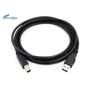 China 2.0 Type A Mlae USB Extension Cable UL2725 28AWG Black For Printer Scaner Cord on sale