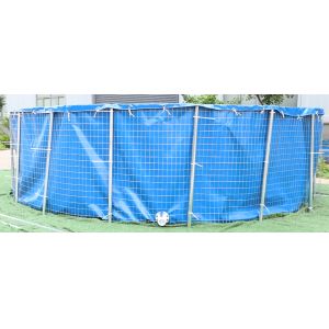 40000L 0.9mm PVC Tarpaulin Fish Pond With Steel Mesh 6Mx1.4M Collapsible Fish