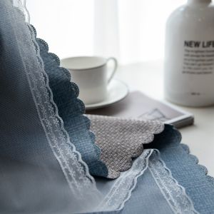 Shading Linen Blackout Curtain Fabric Luxury For Living Room