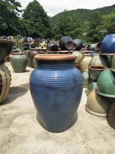 Cheap 51cmx78cm Rustic Garden Plant Pots , Blue Large Rustic Garden Pots for sale