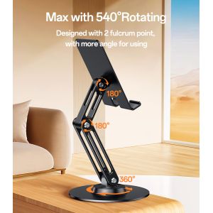 Yesido 360 Rotating Foldable Design Adjustment of Height Aluminum Alloy Phone