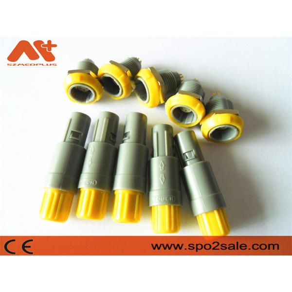 (G51MC7-P08LFD0-0040) 1P pull push 8 pin plastic socket, Grey Shell,Yellow,dual