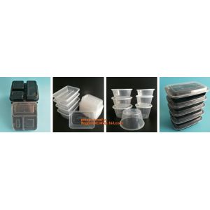 Disposable biodegradable plastic fiffin lunch box,compartment lunch box with lid