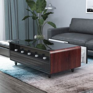 Wireless Charging Coffee Table for Small Living Spaces in White/Golden/Wood