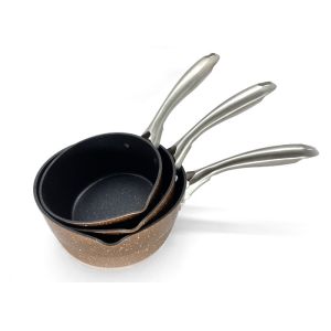 China Marble Heat Resistant Coating EEC 12cm Aluminum Milk Pan on sale