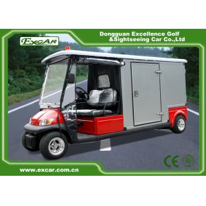 Red 2 Passenger 48V Electric Ambulance Car For Emergency Closed Type