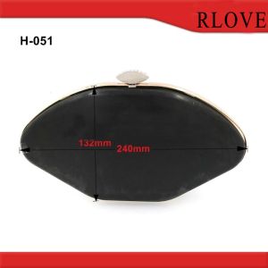 High quality gold color clutch box frame metal purse frame with plastic shell