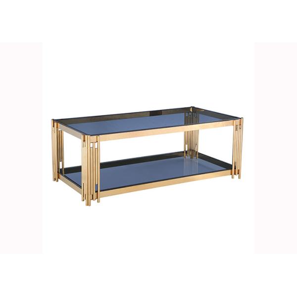 Quality Tempered Glass Top 45cm 24KGS Rectangular Modern Coffee Table wholesale