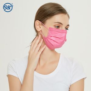 S&J Disposable pink dental surgical face mask ASTM F2100 LEVEL3