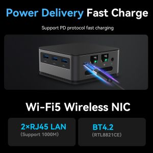 Intel Alder Lake N95 Intel Mini PC LPDDR5 12GB RAM With Dual LAN And 4K HD For