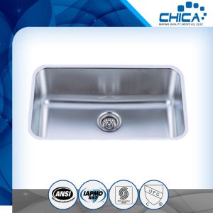 China Customized Single Bowl Undermount stainless steel kitchen Sink with satin finish on sale