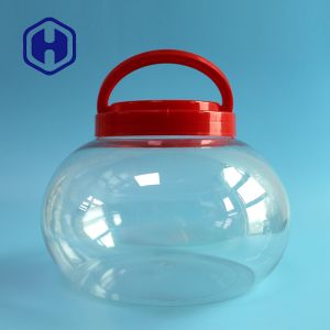 3740ml 126oz Large Pickle Round PET Plastic Jar With Lid And Handle Gift