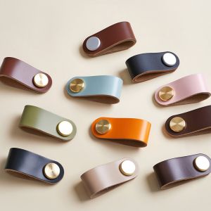 Chromatic Leather Decorative Pull Handle Handbag Drawer