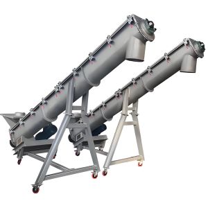 Customized Spiral Drill Vertical Screw Conveyor With Hopper For Materials