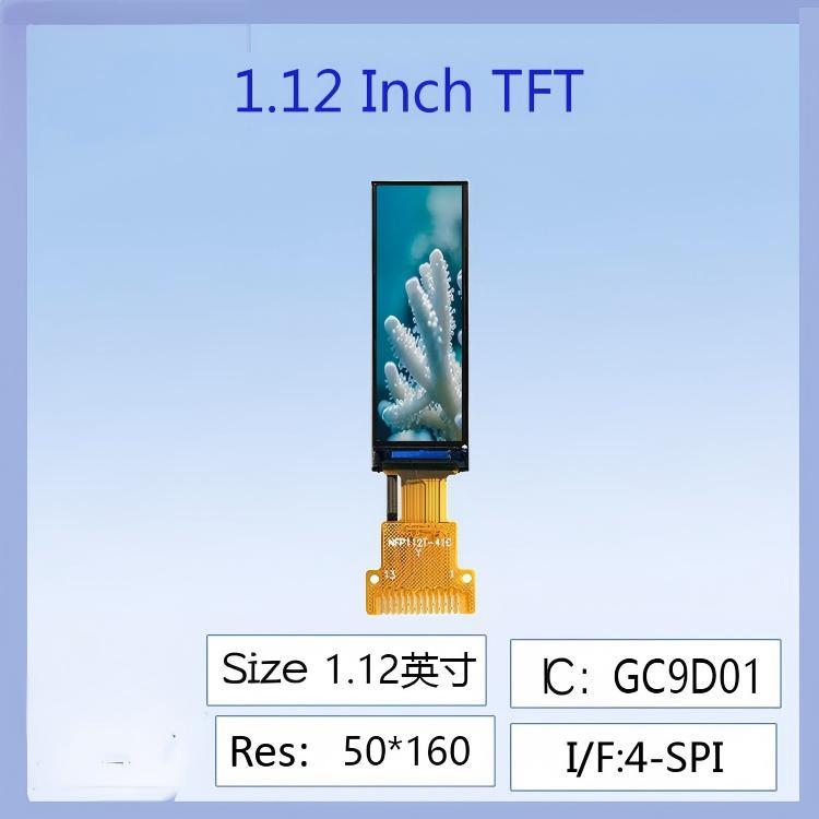 Cheap 1.12-inch IPS TFT LCD Screen | 50×160 Dot Matrix Serial Screen with GC9D01 Driver, Special for Industrial Equipment Status Bars / Smart Wearables, for sale