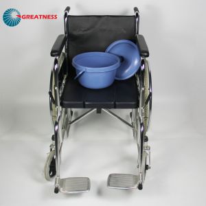 Multifunctional Customization Folding Steel Wheelchair 2 In 1 Commode Chair