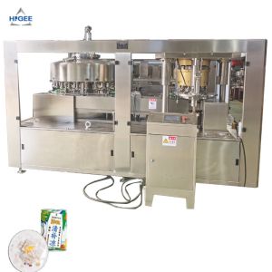 Canned coconute milk juice filling seaming machine with cold glue labeling
