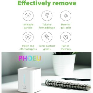 Mini purifier and air sterilizer with UVC LED disinfection and active carbon PM2