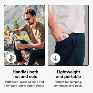 Collapsible Travel Cup - Sage Green, 12oz / 355ml - Leak-Proof Reusable To-Go