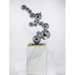 China Bubble Sculpture Modern Quality Metal Mirrored Finish Hotel Corner Console on sale