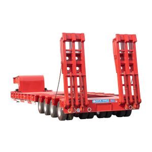 Multi 3 Axles Heavy Lowbed Drop Deck Gooseneck Flatbed Skeleton Semi Truck
