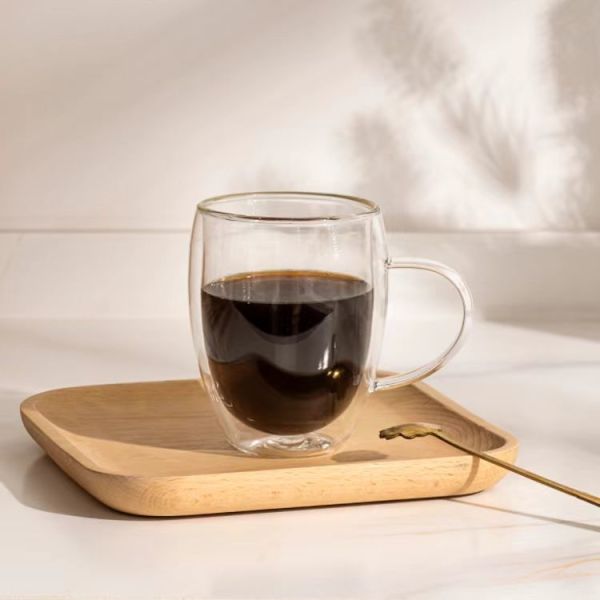 Quality Double Wall Glass Coffee Mug with Insulation Oven and Freezer Safe Borosilicate Drinkware wholesale