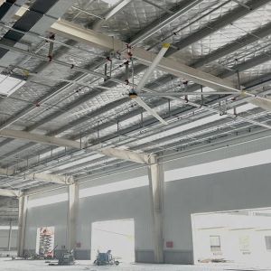 Cheap 380/220V Motor Type PMSM Dc Brushless External Rotor 7.3m 24FT Air-Cooled Industrial Ceiling Fan with 6 Leaf Blades for sale