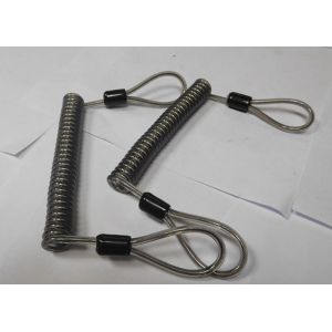 Customized PU Colors Double Loops High Tension Spring Steel Wire Tool Lanyard