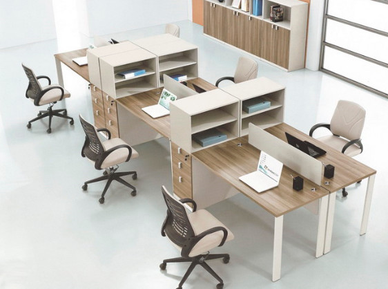 Quality modern 6 seats office wooden staff workstation desk furniture in warehouse wholesale