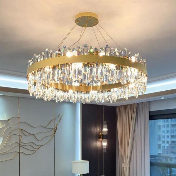 110V 240V E12 E14 Brushed Stainless Steel Entryway Chandelier Lighting For