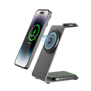 Wireless Aluminum Alloy Charging Stand 15W PD/QC Compatible with iPhone/Samsung
