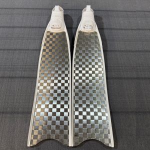 Cheap 100CM Long Freediving Fins Lightweight Impact Resistant With White Footpocket for sale