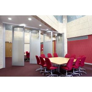 Exterior And Interior Sliding Folding Glass Partition Walls For Office / Factory