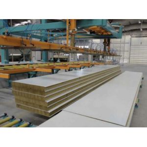 Mineral Wool Sandwich Panel Machine For Exterior Wall 24 M Double Belt
