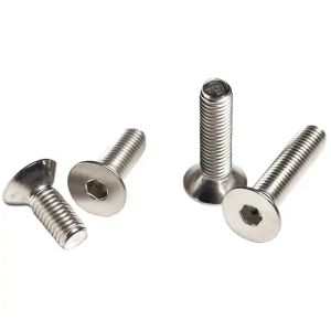 Cheap Steel Countersunk Head Bolt 1.0mm Thread Pitch Hex Socket Drive 37mm Length 25mm Shank 12mm Thread for sale