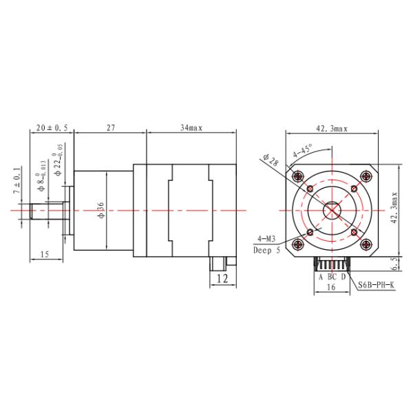 42X42X34mm NEMA 17 Geared Stepper Motor 12 Volt Bipolar Or Unipolar Version