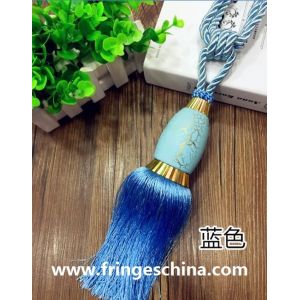Fashion custom long tassel fringe trimming for curtain attractive tieback