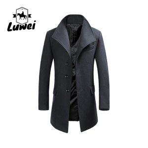 Cheap Winter Men Jacket Chaquetas Rectas Para Hombre Blouson Utility Outerwear Long Overcoat Elegant Slim Long Coats for sale