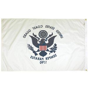 US Coast Guard Flag 3x5 ft Outdoor Heavy duty Dupont Nylon Strong Canvas Heading