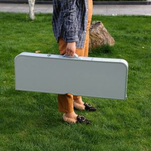 Foldind Camping Table 4FT Card Table Aluminum Lightweight Foldable Table w