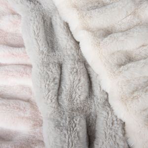 Luxurious Stripe Style 100% Polyester Elastic Faux Rabbit Fur for Home Textile